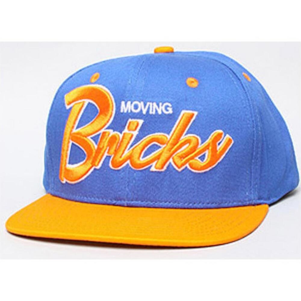 ROCK SMITH Moving BRICKS Snapback Hat Baseball Cap Blue Orange